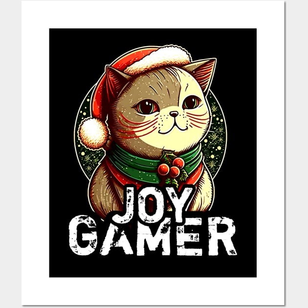 Kawaii Christmas Cat Wall Art by MaystarUniverse